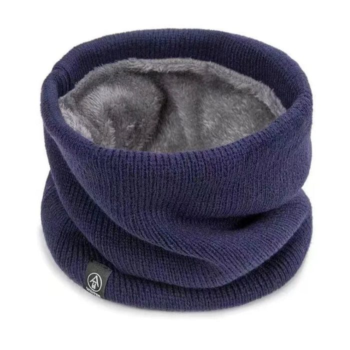 Warm Knitted Scarf Thickened Plush Windproof Winter Neck Gaiter Cold Weather Outdoor Sport Ski Running Men Women Tube Scarf
