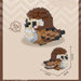 Brown house sparrow micro block figure, 263 pieces