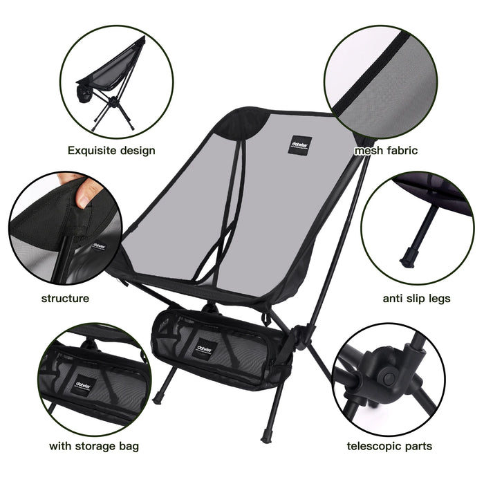 Moon Chair Breathable Outdoor Chair Camping Fishing Chair Mesh Material 7075 Aluminum Alloy Breathable Surface Anti Sinking