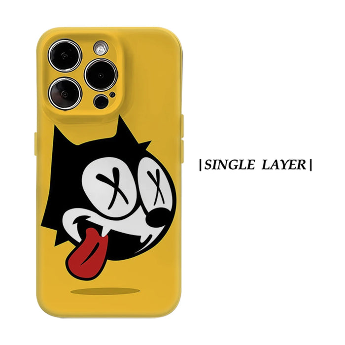 Cartoon f-Felix the Cat Phone Case For Magnetic Phone Case for IPhone 17 16 15 14 13 Pro Max Plus Single Double-layer tough Case