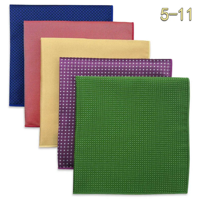 5 Pieces Mens Pocket Squares Wedding Handkerchiefs Set Fashion Formal Bundle Luxury Unique