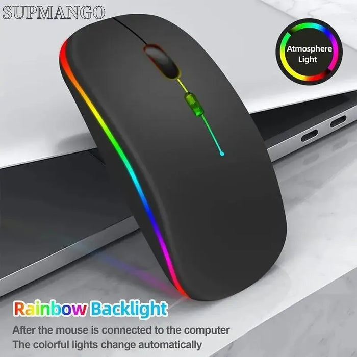 Rechargeable Wireless Mouse LED Backlit Mouse Laptop Computer Mouse 2.4Ghz