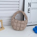 Taupe mini quilted puffer tote
