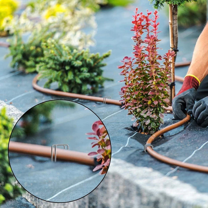 40Pcs/Pack Garden Peg Silver Metal U-Shape Garden Staple Garden Ground Nail Film Fixed Pegs Gardening Fixing Tools Film Peg