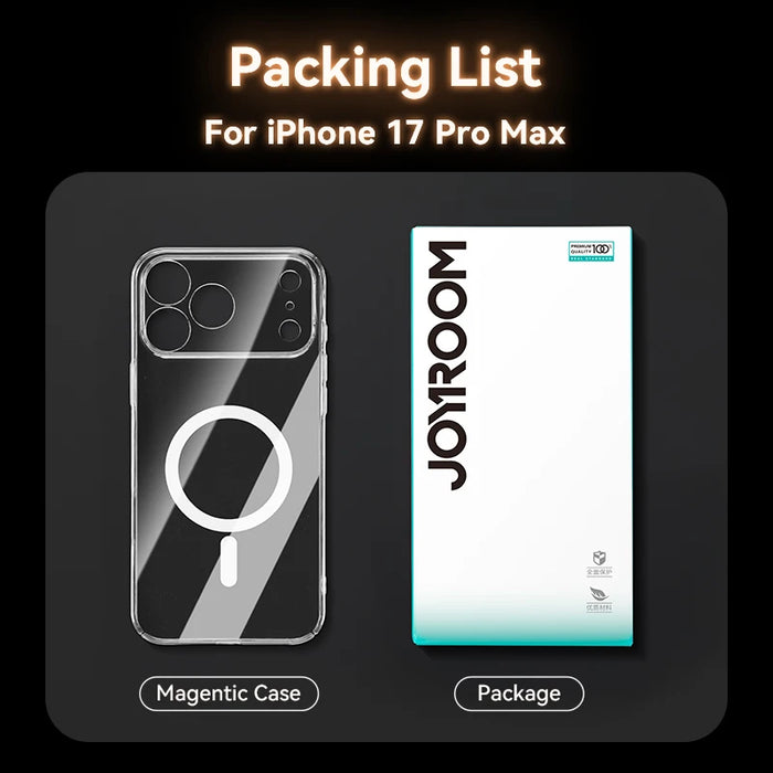 Joyroom Magnetic Case For iPhone 17 16 ProMax Slim Thin Phone Case Transparent Cover For iPhone 16 Wireless Charger Magnet Cover