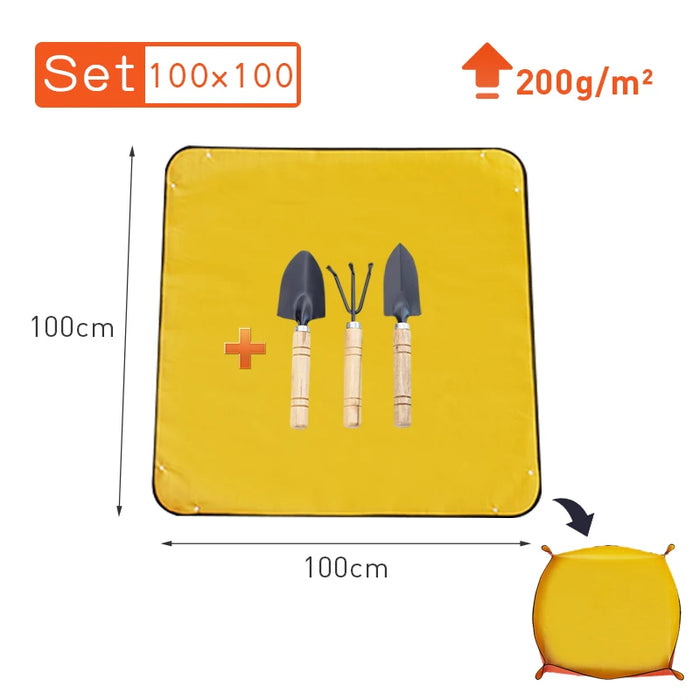 Waterproof Foldable Planting Mat Garden Mat Garden Potting Pad for Flowerpot Transplanting Mixing Soil Plant Pruning Garden Tool
