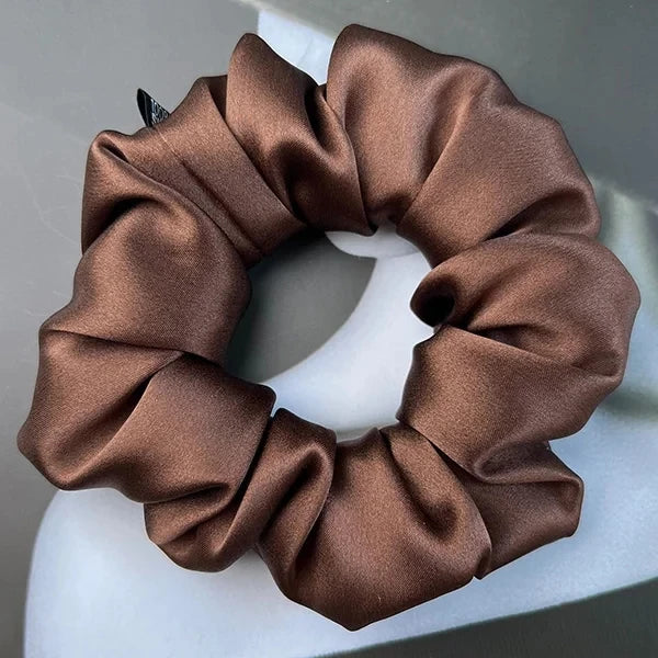 Mulberry silk scrunchie, Coffee