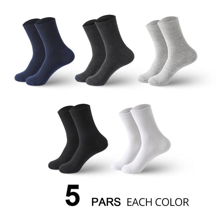 HSS Brand 5 Pairs/Lot Men‘s Socks Cotton Casual Business Stripe Socks Deodorant Breathable Black White Travel Winter Socks Man
