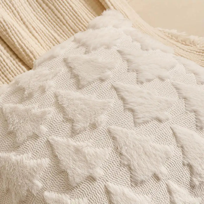 Close-up of the white raised tree pattern