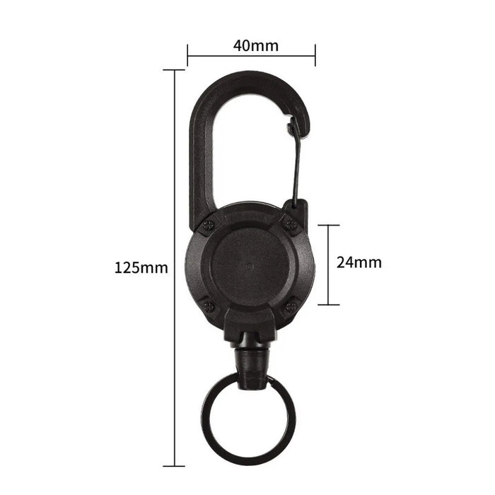 Anti-theft Metal Easy-to-pull Buckle Rope Elastic Keychain Sporty Retractable Key Ring Anti Lost Yoyo Ski Pass ID Card