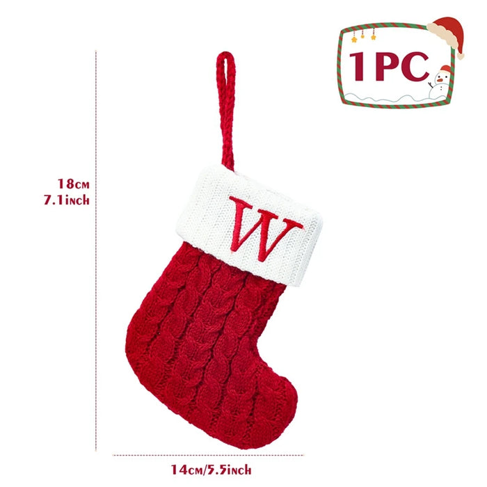 Christmas Alphabet Knitting Socks Christmas Tree Ornaments Christmas Decorations For Home 2025 Navidad Noel New Year 2026 Gifts