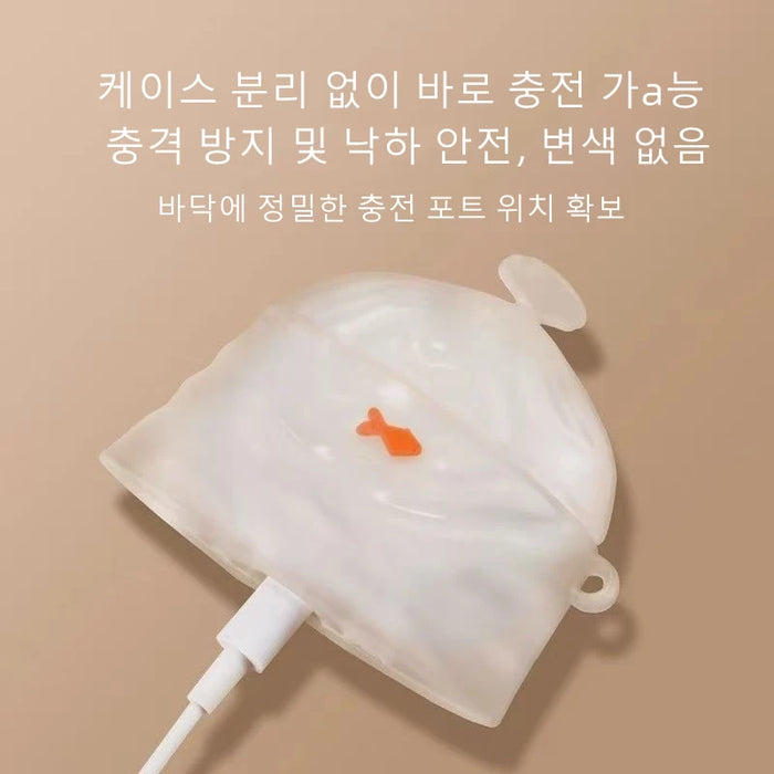 Goldfish-Shaped AirPods 4 Earphone Protective Case, Special Silicone Protective Cover for Apple AirPods Pro/Pro2, Decorative Cute Transparent Pendant, 3D Stereo Design