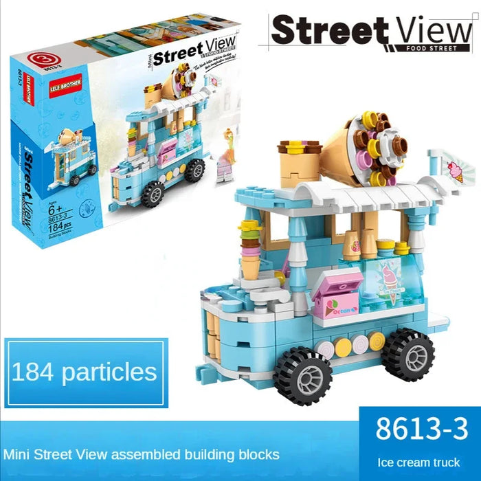 Ice cream truck building block model, 184 pieces