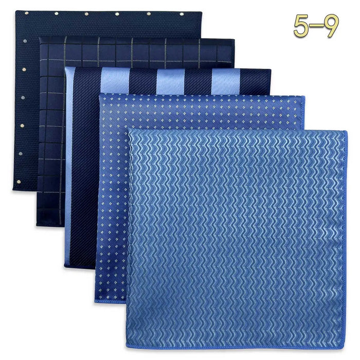 5 Pieces Mens Pocket Squares Wedding Handkerchiefs Set Fashion Formal Bundle Luxury Unique