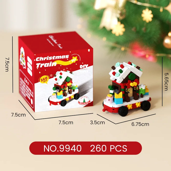 Christmas train gingerbread car micro block set, 260 pieces, with box