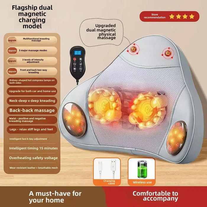 Intelligent Massager Cervical Back Waist Kneading Massager Whole Body Automatic Multi-function Vehicle Home Cushion Artifact