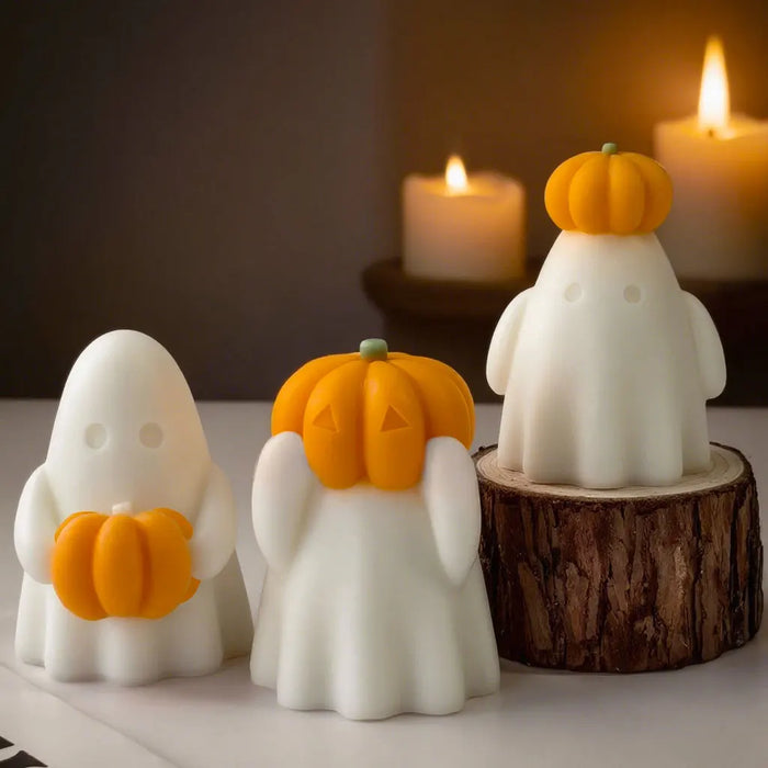 3D Halloween Pumpkin Spooky Silicone Mold DIY Ghost Aroma Candle Resin Plaster Mould Halloween Candle Making Supplies