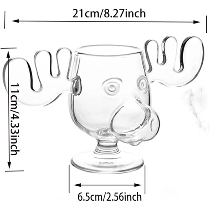 1/2/3PCS Christmas Elk Glass Cup 8Oz Milk Moose Mug Christmas Reindeer Head Beer Water Cup Xmas Holiday Party Drinkware Gifts
