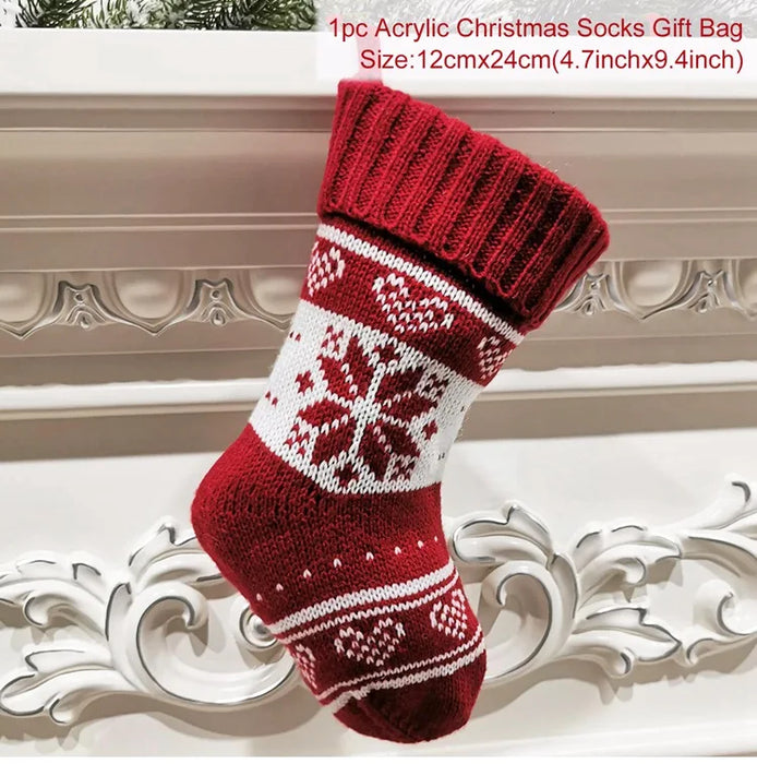 Christmas Alphabet Knitting Socks Christmas Tree Ornaments Christmas Decorations For Home 2025 Navidad Noel New Year 2026 Gifts