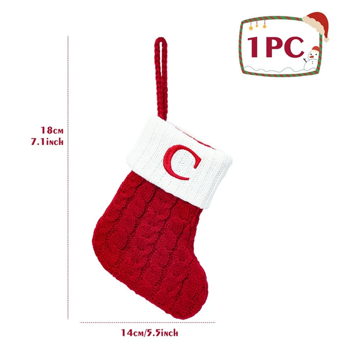Christmas Alphabet Knitting Socks Christmas Tree Ornaments Christmas Decorations For Home 2025 Navidad Noel New Year 2026 Gifts