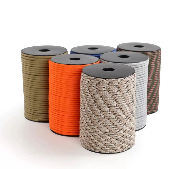 30/50/100M 4mm Paracord 9 Core 650 Military Standard Parachute Rope Lanyard Outdoor Survival Tools for Camping Tent DIY Bracelet