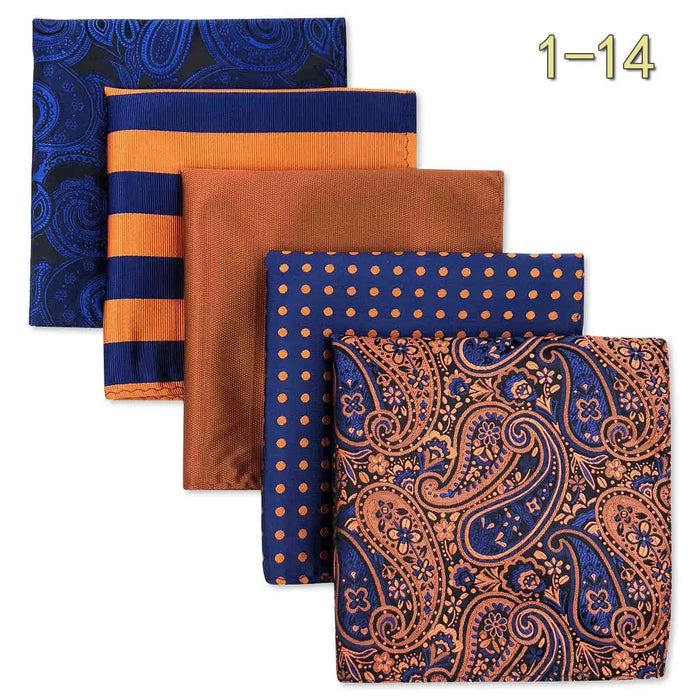 5 Pieces Mens Pocket Squares Wedding Handkerchiefs Set Fashion Formal Bundle Luxury Unique