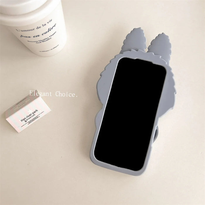 3D Cute Animal Rabbit Elf Creative Soft Silicone Phone Cases For iPhone 16 15 Pro Max 12 13 14 Plus Shockproof Cover