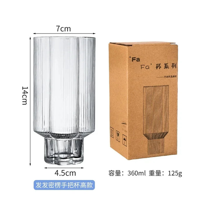 European 1300ml Large Capacity Glass Cold Water Kettle Home Juice Kettle Striped Cool Water Bottle Cool White Water Cup Set