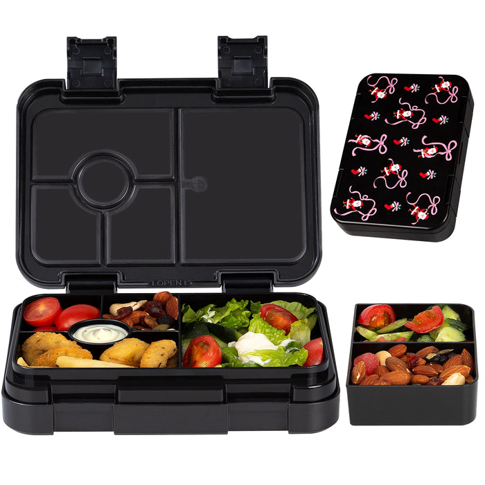 1100ml Cartoon Christmas Printed Lunch Box Microwavable Bento Box Interlayer Leakproof Storage Box Hermetic Containers Students