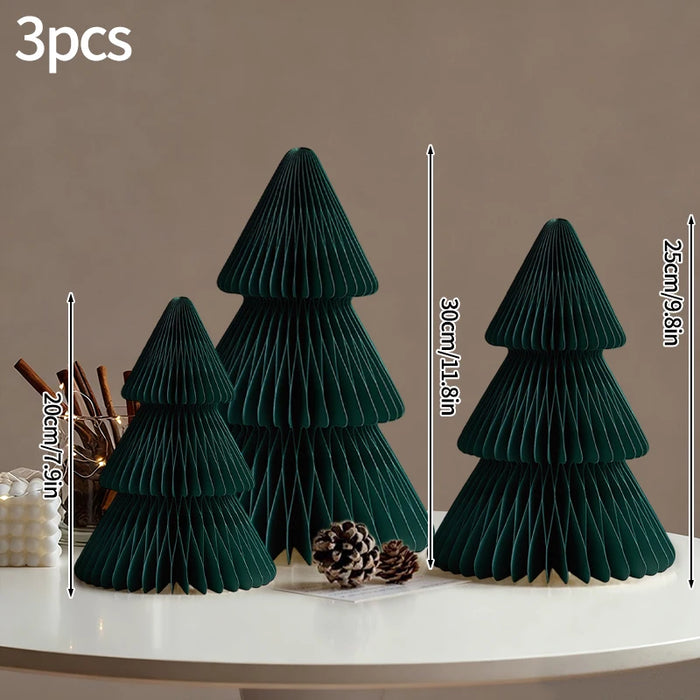 Chinese New Year Decorations Paper Honeycomb Ball Folding Christmas Tree 3D Ornament Home Wedding Decoration Desktop Ornament