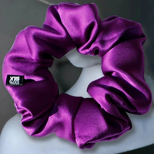 Mulberry silk scrunchie, Purple
