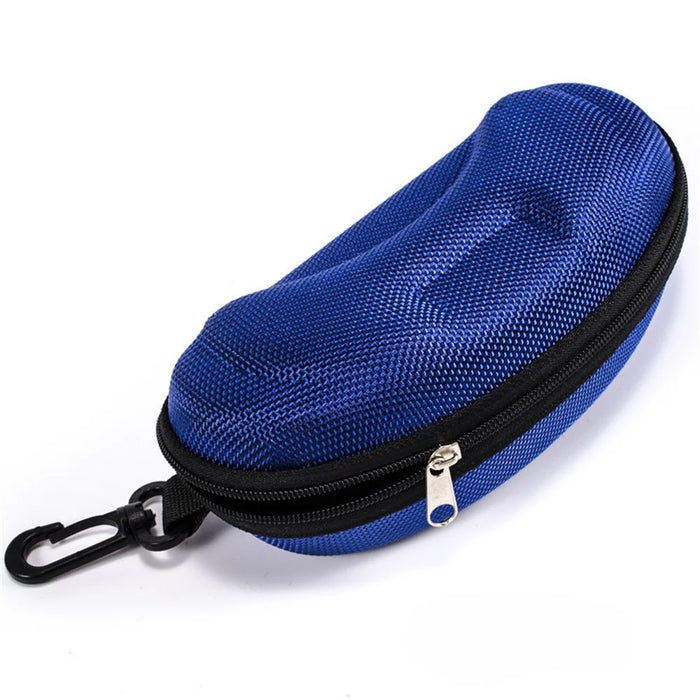 Hard shell sunglasses case with clip, Blue (Style 2)
