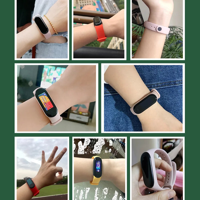 Silicone Strap For Xiaomi Mi Band 7 6 5 4 3 Bracelet Sports Watch Wristband Miband 7 6 5 Belt strap For mi band 3 4 5 6 7 Correa
