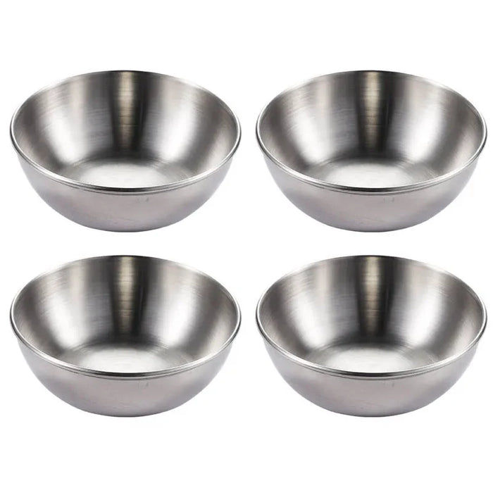 4pcs 2pcs Stainless Steel Golden Sauce Dishes Appetizer Seasoning Serving Dishes Sets Tray Spice Plates Kitchen Tableware
