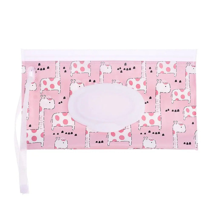 EVA Baby Wet Wipe Pouch Portable Wipes Holder Case Flip Cover Snap-Strap Reusable Refillable Cosmetic Pouch Useful Tissue Box
