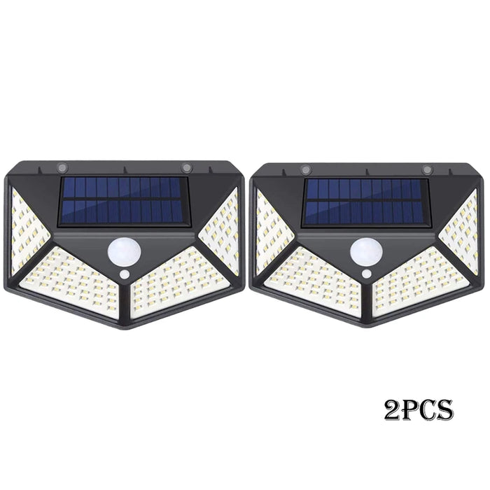 1-12 Pack Solar Lights Outdoor 100 LED Wall Lamp Motion Sensor Lights Waterproof Solar Street Light for Garden Porch Yard Garage