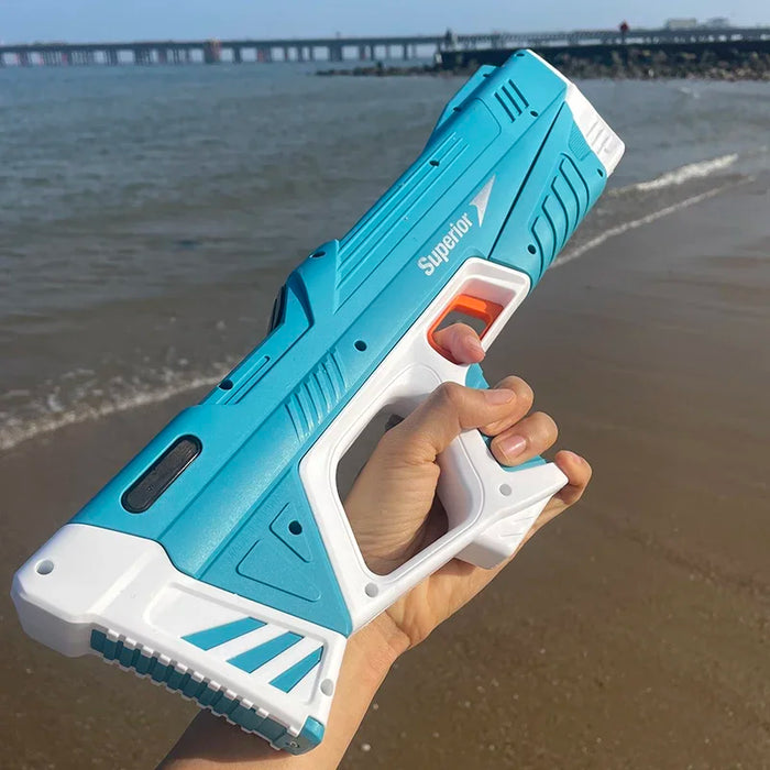 43cm Full Electric Automatic Water Storage Gun Toys Portable Children Summer Beach Outdoor Fight Fantasy Toys for Boys Kids Game