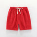 Bright red kids' cotton linen shorts