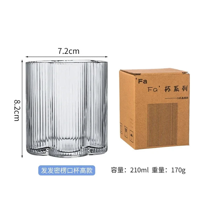 European 1300ml Large Capacity Glass Cold Water Kettle Home Juice Kettle Striped Cool Water Bottle Cool White Water Cup Set
