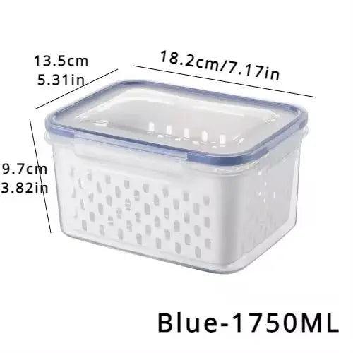 1/2/3pcs Refrigerator Storage Box Fridge Organizer Fresh Vegetable Fruit Drain Basket Storage Container Pantry Kitchen Organizer