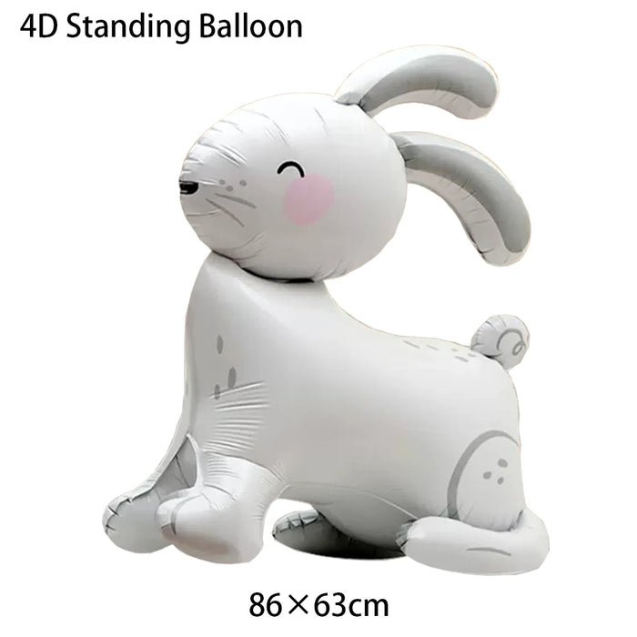 4D Standing Carrot Rabbit Balloon Cute Cartoon Animal Easter Balloon Baptism Supplies Baby Shower Birthday Party Decor Kids Toys