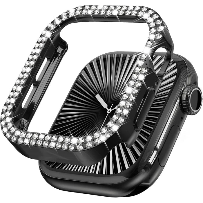 Bling Diamond Hollow Case for Apple Watch 46mm 42mm 40mm 41/44/45/49/41mm for iWatch Series 11 10 9 8 7 6 5 4 3 Protector Cover