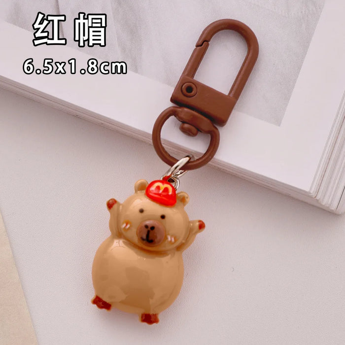 Cute Resin Capybara Key Chains for Women Girls Capibara Animal Keychain Kawaii Bag Backpack Charms Couple Friend Jewelry Gift