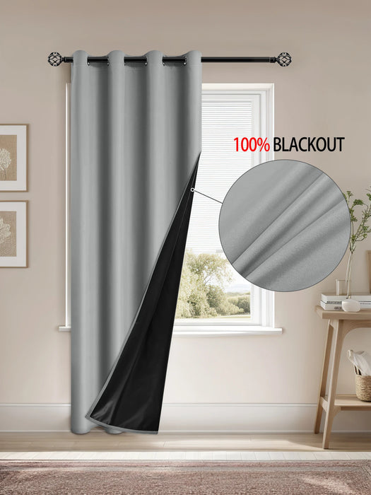1pc Blackout Curtain with Coated Insulated Lining, Ideal for Living Room, Bedroom, Kitchen, Bathroom, Home Decor, Room Decor