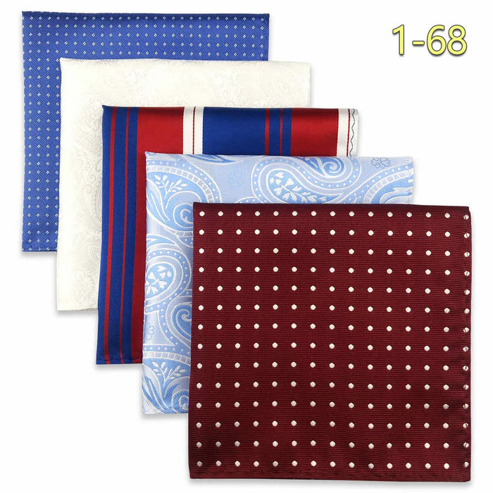 5 Pieces Mens Pocket Squares Wedding Handkerchiefs Set Fashion Formal Bundle Luxury Unique