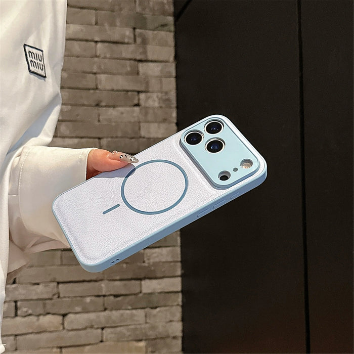 For Iphone17promax Magnetic Case Leather Pattern Matte Phone Case for IPhone 17 16 14 15 13 12 Pro Max Plus 11 for Magsafe Cover