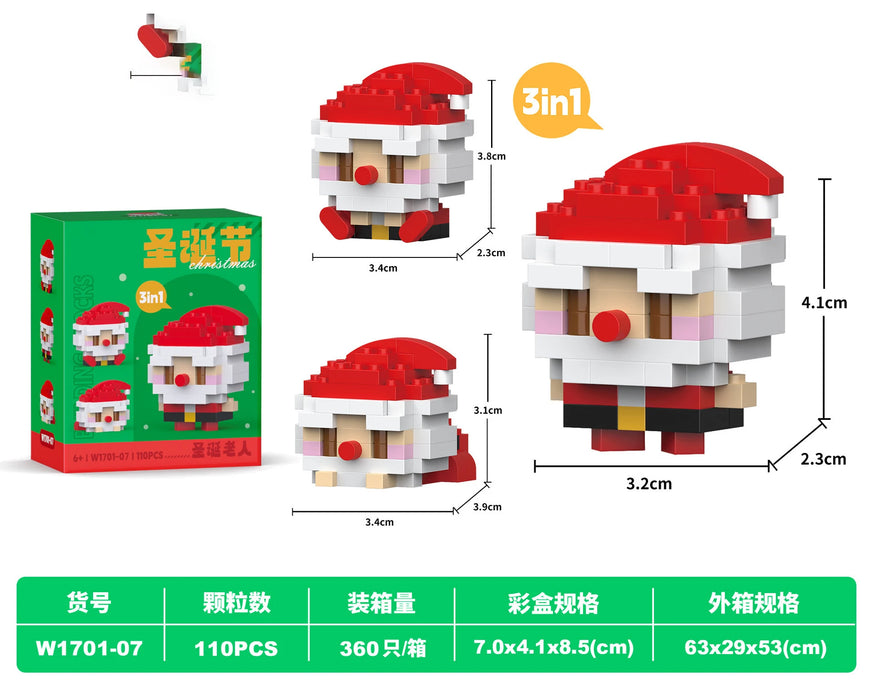 Santa 3-in-1 micro block set, 110 pieces