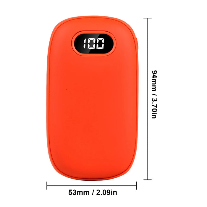 10000mAh Hand Warmer Power Bank USB Rechargeable Mini Hand Warmers with Digital Display 2 Temp Levels for Travel Outdoor Camping