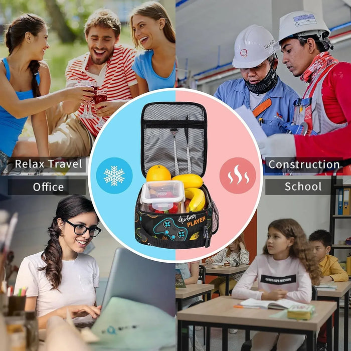 Reusable Insulated Lunch Bag with Video Game Controller Design