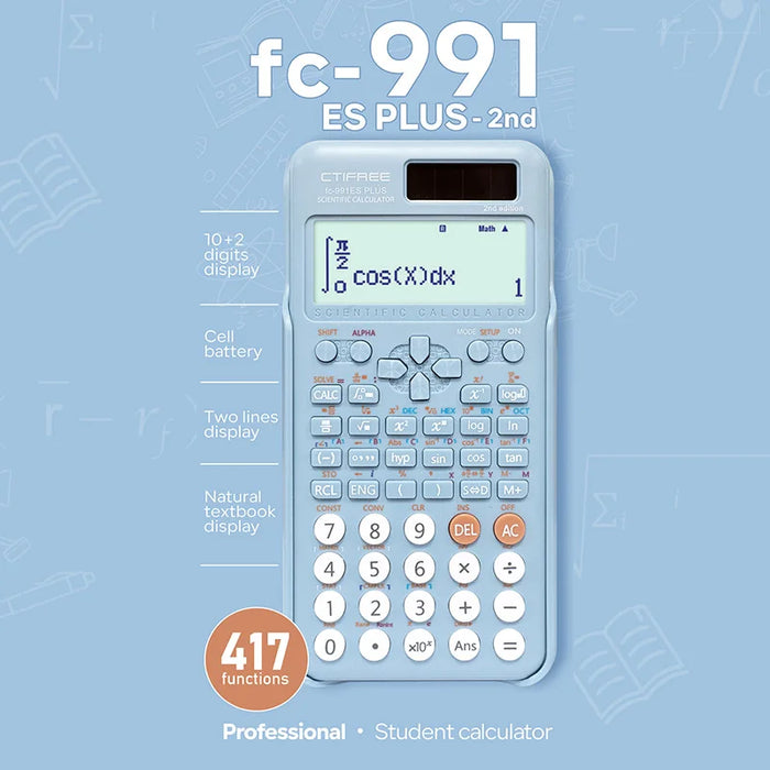 FC-991 ES PLUS Multifunctional science function calculator-417function Specially designed for student exams, economical packagin